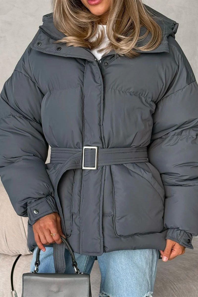 Women's Casual Hooded Zippered Thick Jacket